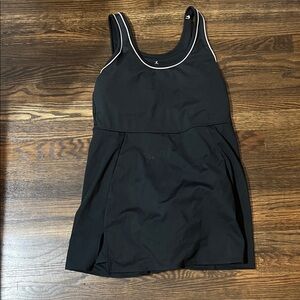 Danskin Black Racerback Tennis Dress with White Trim